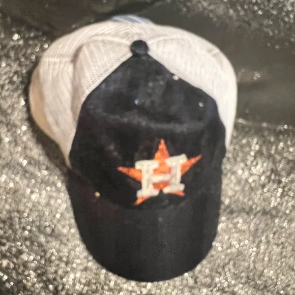 Womens OSFA Genuine Merchandise Houston Astros Dazzle Logo Sequin SnapBack Hat - Image 3