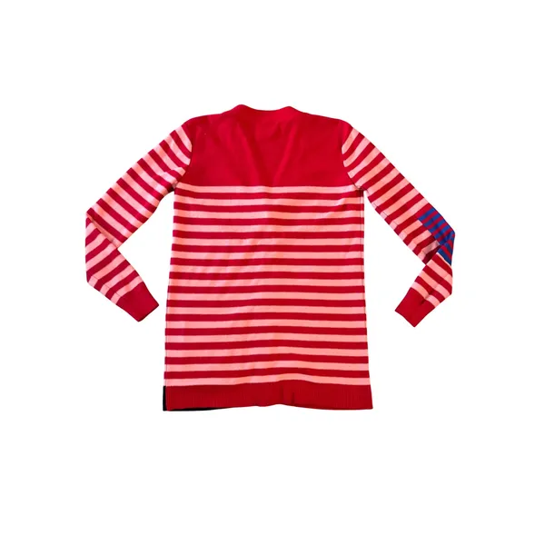 Cabi Catch All Cardigan Red Pink Striped Button Front Sweater XS - Image 2