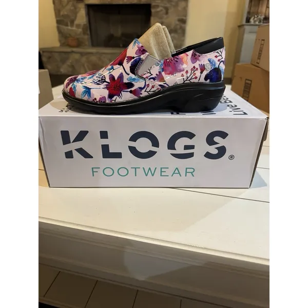Woman's Clogs Klogs Footwear Ascent Happy Flowers Patent Size 7 - Image 2
