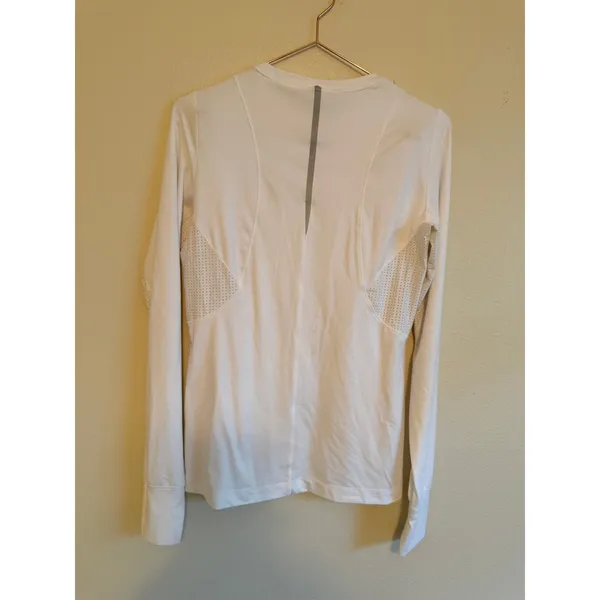 Calia Long Sleeve Top Women Medium White WAX13036 Activewear Thumbhole Mesh Trim - Image 7