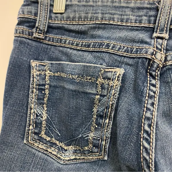 BKE Womens Jeans 28x29 Waist 28” Sabrina Mid Rise Boot Cut Dark Blue Wash Denim - Image 9