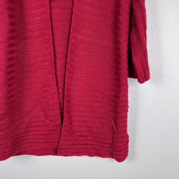 Sundance Women Red Open Front Knit Cardigan Cable Sleeve Sweater Sz‎ S - Image 4