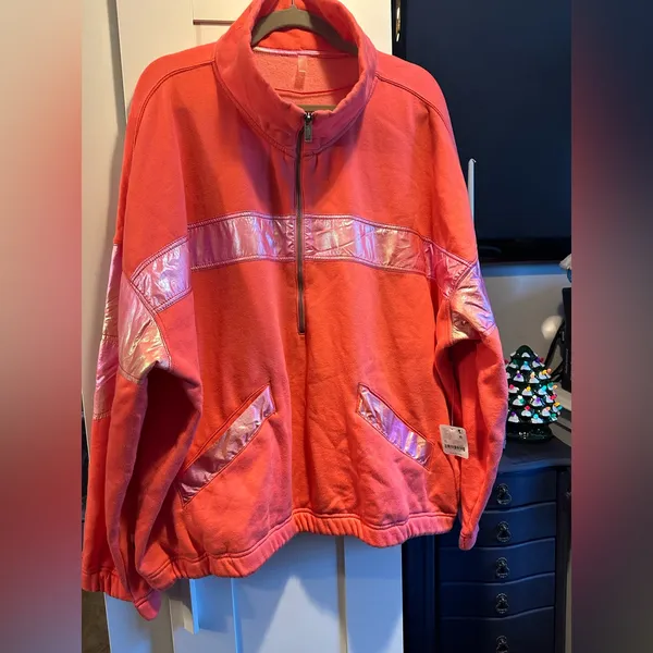 NWT Free People Movement Away We Go Half Zip in Hibiscus $128 MSRP - Image 6