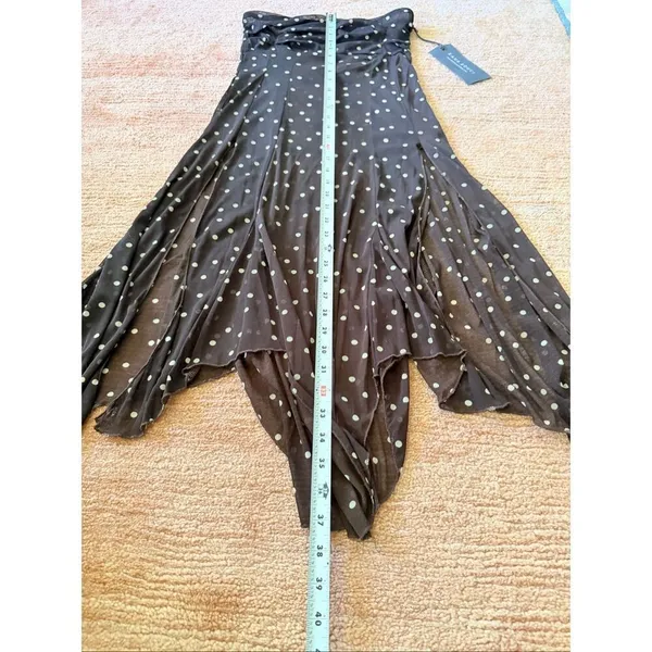 NWT Sans Souci Polka Dot Sheer Strapless Handkerchief Tube Dress Top Size M Y2K - Image 9