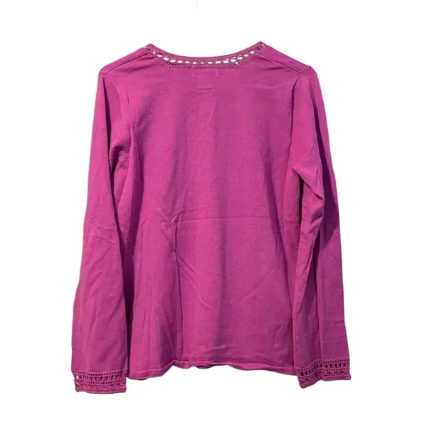Eddie‎ Bauer Crochet Neck & Sleeve Long Sleeve Women’s Size Medium Cabincore - Image 2