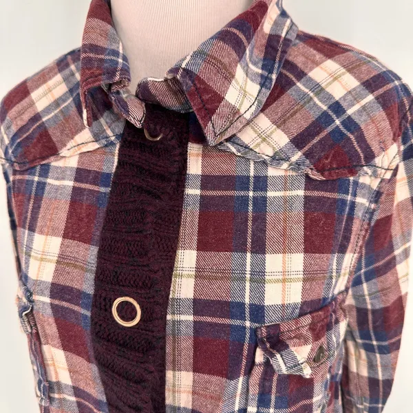 BKE Buckle Plaid Button Up Shirt Size Large - Image 3