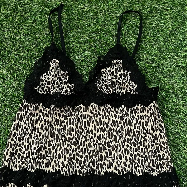 Rampage Small Y2K Leopard Slip Dress Nightgown - Image 3