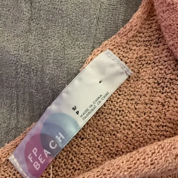 FP Beach Peach Orange Pink Pullover Round Hem Tank NWT Knit Small Casual Preppy - Image 7