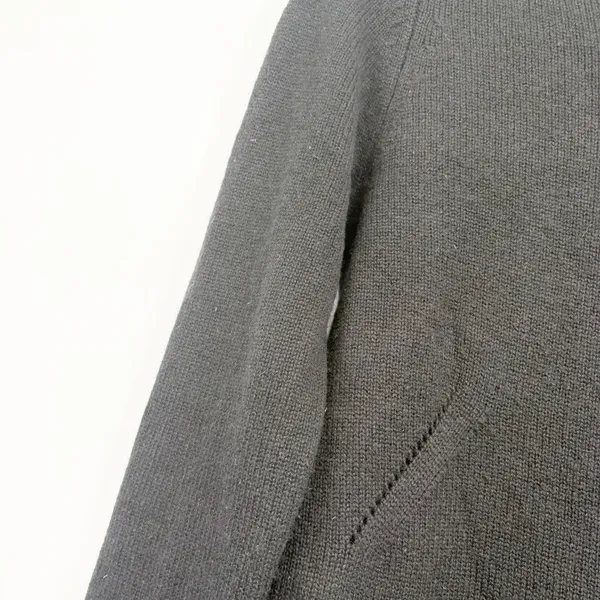 Estheme Cachemire Women Black 100% Cashmere Pointelle Minimalist Sweater Size S - Image 3