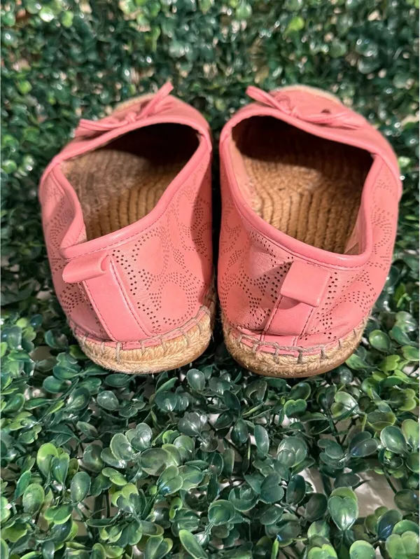 Coach Carson Espadrille pink with tassels, womens shoes size 9 - Image 4