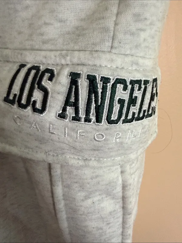 Wide Leg Cargo Sweatpants in Light Heather Gray - Image 3