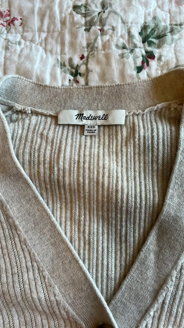 Madewell Pointelle Beige Sweater  - Image 3