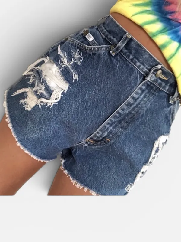Lee | vintage hand distressed jean shorts - Image 2