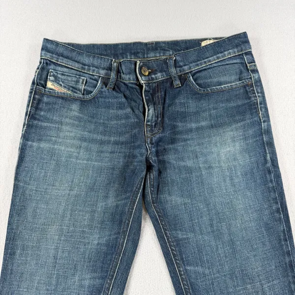 Vintage Diesel Liv Slim Low Rise Stretch Jeans Medium Wash Blue Denim W31 L34 - Image 8