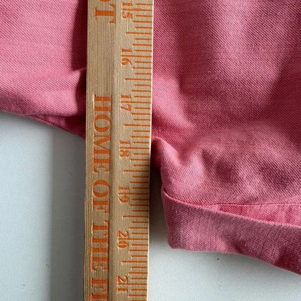 Madewell Button Front Jumpsuit Womens 4 Pink Herringbone Short Sleeve‎ Wide Leg - Image 8