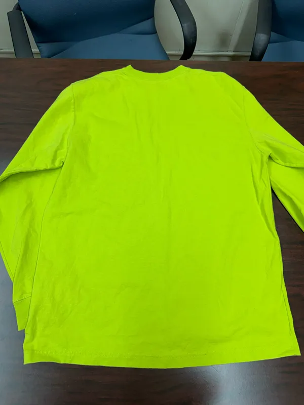 Carhartt Mens Long Sleeve Original Fit Pocket Tee Lime Colored Size Medium - Image 4