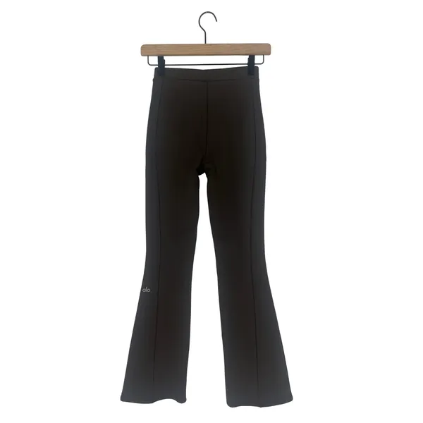 Alo High-Waist 7/8‎ Zip It Flare Legging Brown XXS - Image 13