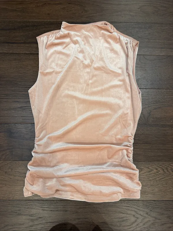 Les Serin Sleeveless Mock Neck Velvet Top - Blush Size Medium NWT - C67-101 - Image 2
