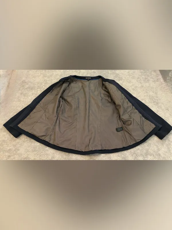 Classic Navy Women's Blazer Jacket by Express Size 10 - Image 2