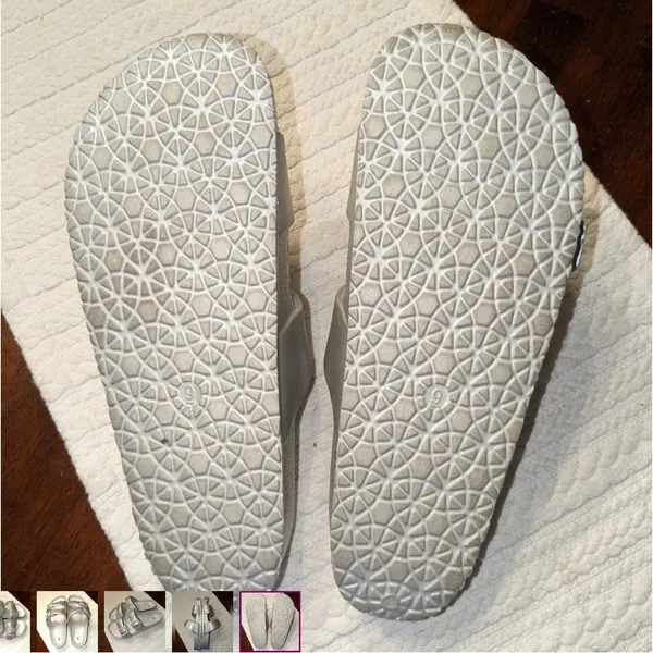 Shade & Shore Silver Slide Sandals Adjustable straps 8 Ladies new - Image 5