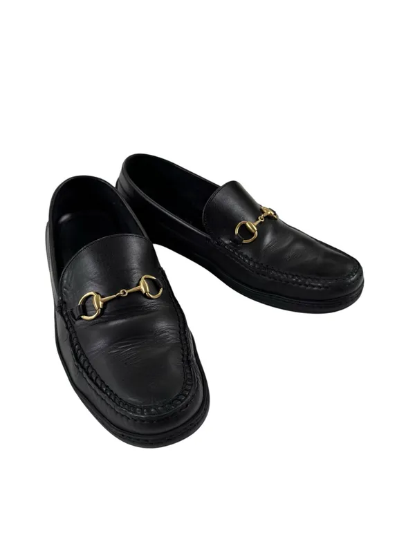 Gucci Horsebit Driving Loafers Black Leather Fits Mens US 8 Womens 9.5 - Image 4
