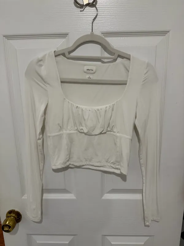 Aritzia Wilfred Long Sleeve Square Neck Ruched Top - Aritzia Orbit Top - Image 3