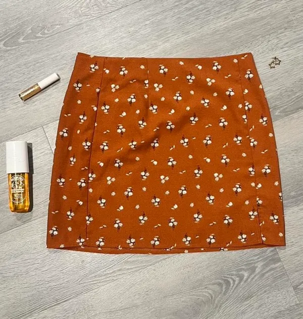 Orange Aeropostale Floral Pencil Skirt - Image 2