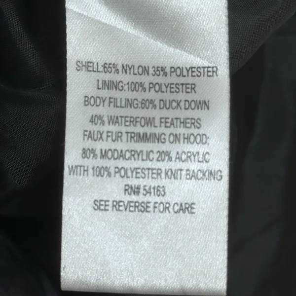 Calvin Klein Down Filled Jacket Coat Women's XL Tie Belt Zip Pockets‎ Black - Image 9
