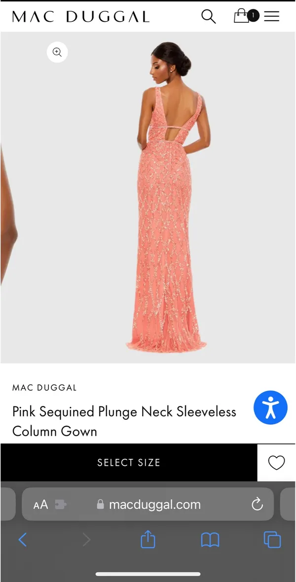 Pink sequin plunge neck sequin sleeveless gown prom dress - Image 3