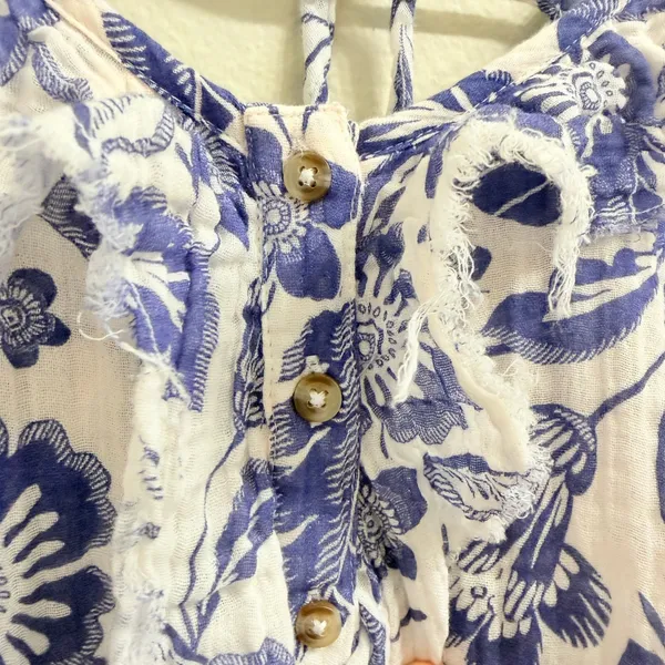 Anthropologie Floral Gauze Mini‎ Dress Size Large Tunic Coverup Gauzy Cotton - Image 13