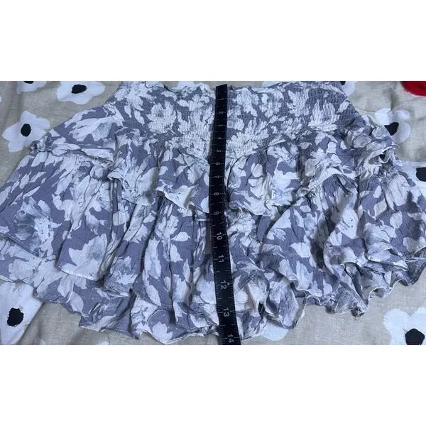 Mustard seed grey floral mini skirt - Image 5