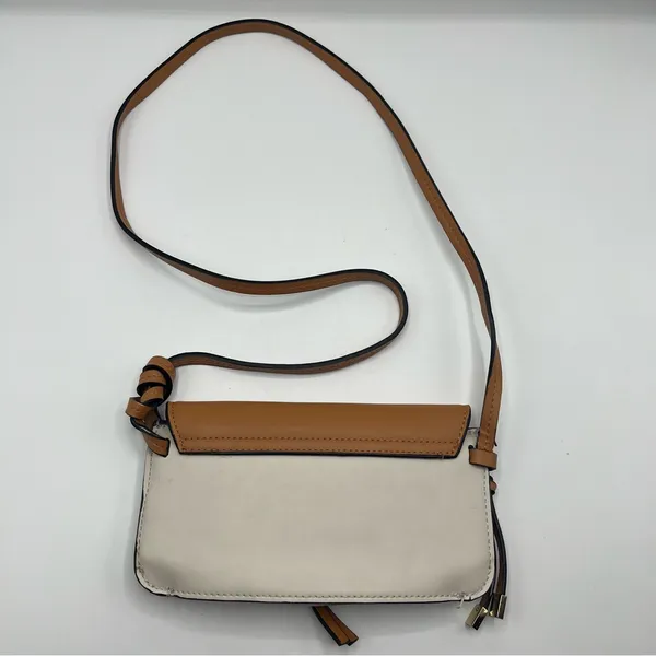 Zara Thin Crossbody Wallet Purse Tan White - Image 3