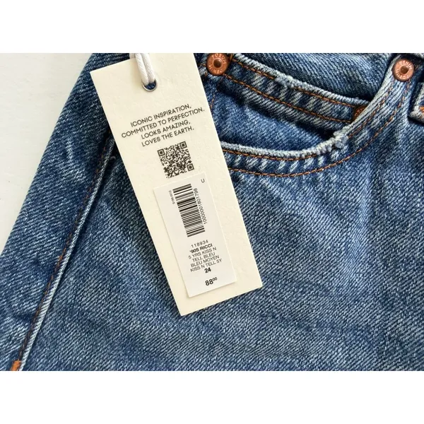 Aritzia Denim Forum ‘90s Ricci Micro Denim Skirt NEW Size 24 Kiss n Tell Bleu - Image 3