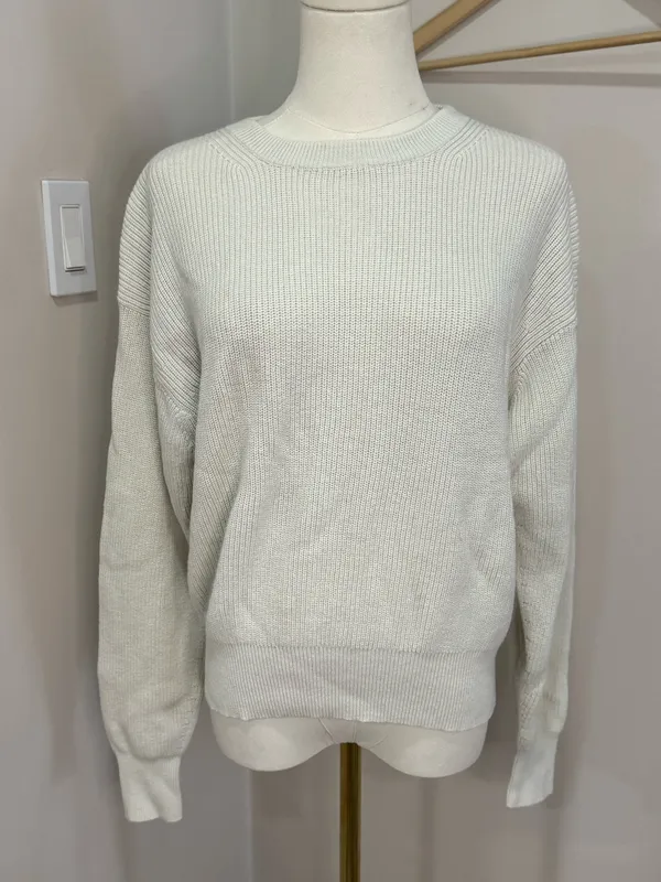 Aritzia Wilfred‎ White Knit Sweater Medium - Image 2