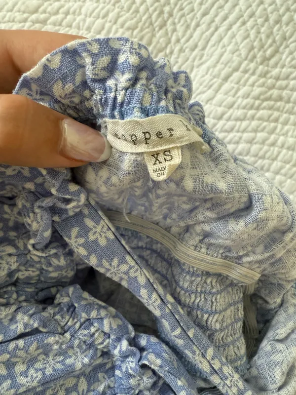 Beach Boutique Blue and white floral tank top - Image 3