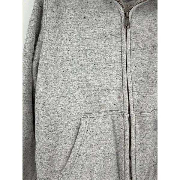 Carhartt Zip Hoodie Women Large Gray Sherpa Lined Relaxed Fit Workwear Gorpcore - Image 7