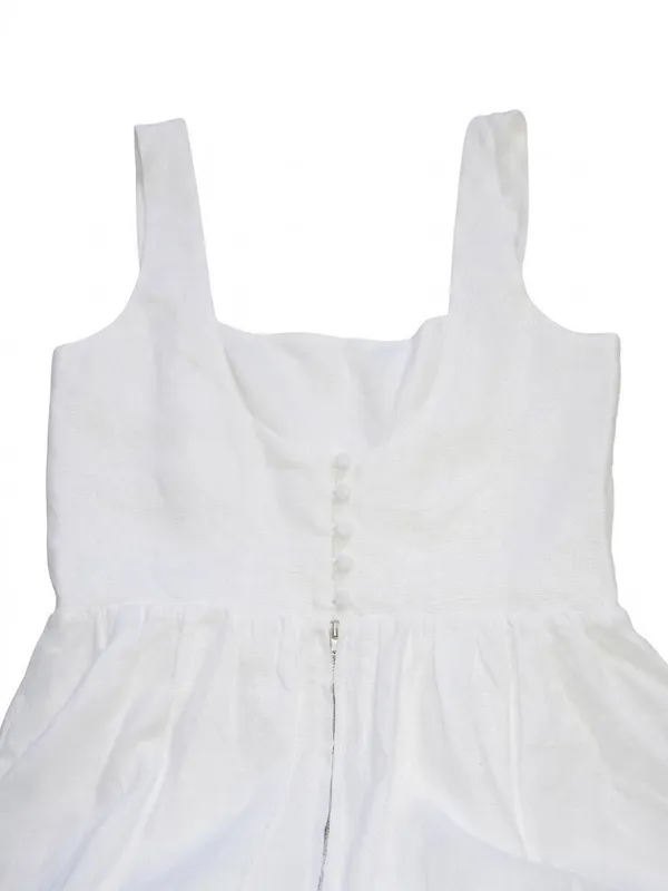 NWT Reformation Bucatini in White Linen Sleeveless Tank Tiered Dress 10 - Image 10