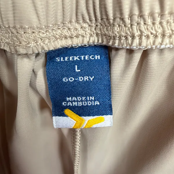 Old Navy L SleekTech Go-Dry Barrel Balloon Pants Khaki Tan High Rise Lightweight - Image 6