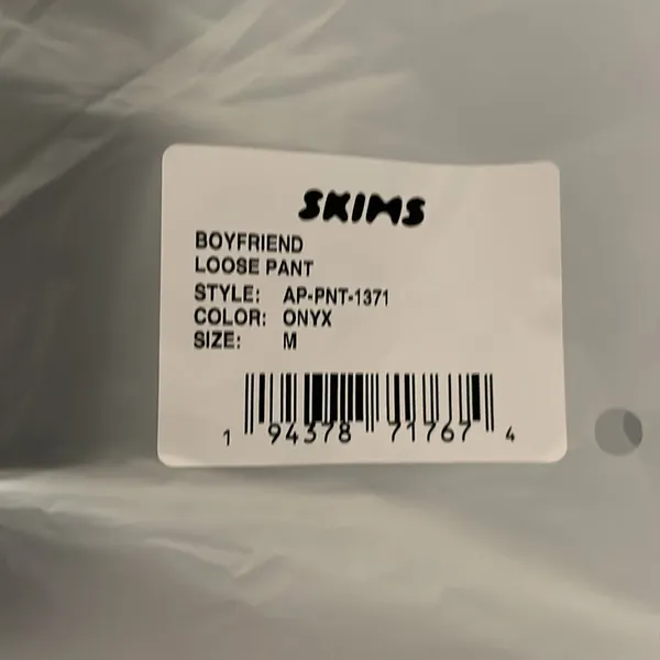 Skims NWT Boyfriend Loose Pants With Pockets Onyx Size M - Image 7