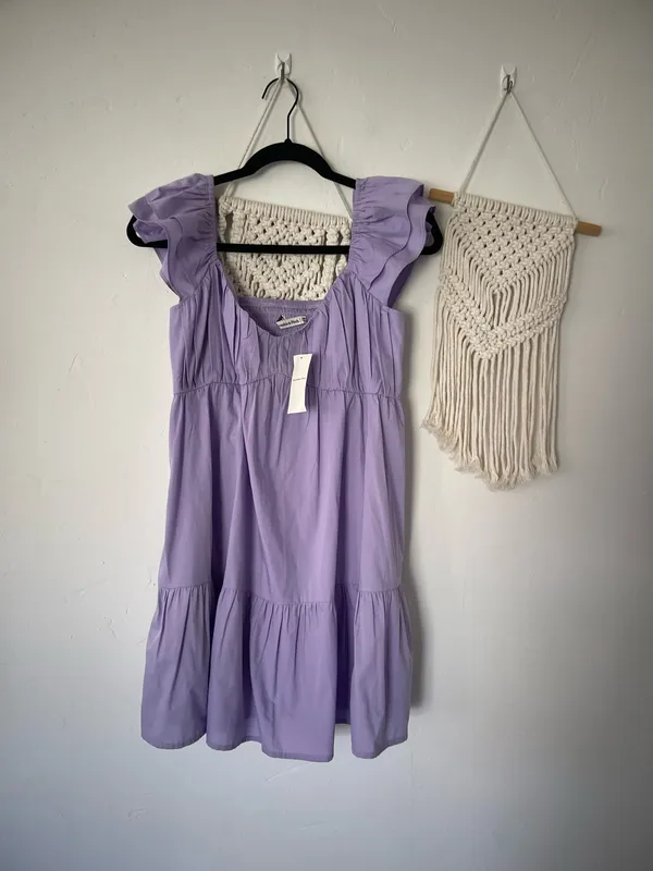 Abercrombie & Fitch Lilac Flutter Sleeve Mini Dress - Image 2