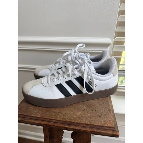 Adidas VL Court 3.0 Sneakers White Black Women’s $80 9 - Image 4