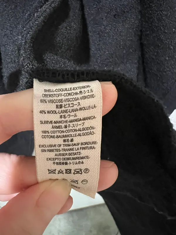 Free People Wool Blend Hood Asymetric Black Jacket Sz L - Image 11