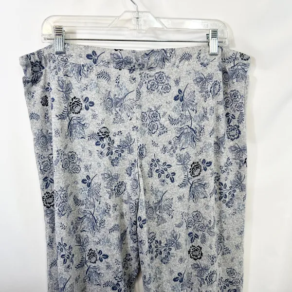 Lucky Brand XL‎ Pajama Set Gray Blue Floral Toile Short Sleeve Loungewear 727 - Image 15