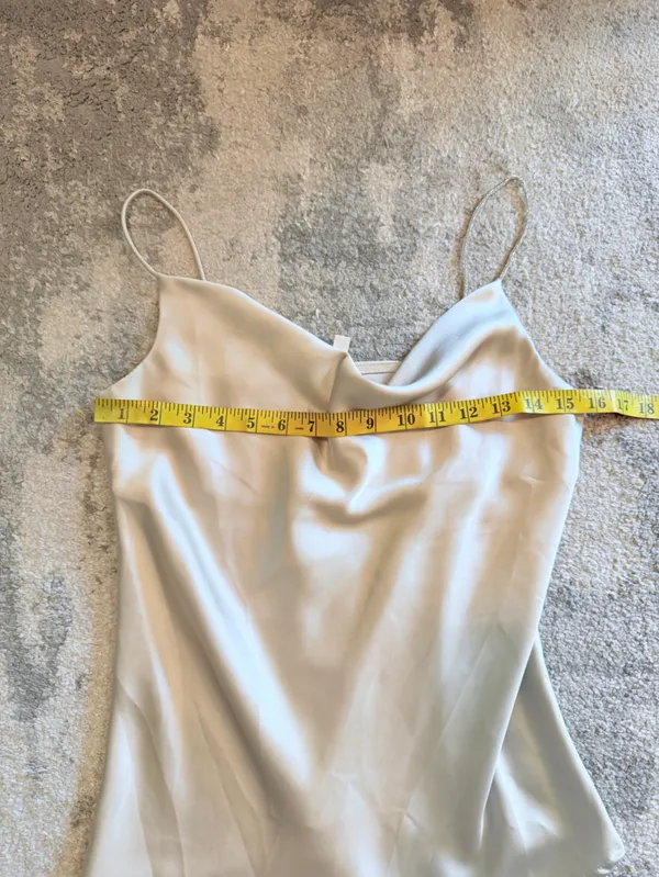 Glam Silver Satin Cowl Neck Camisole - Image 3
