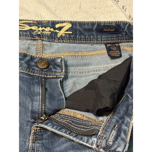 Seven7 Bootcut Jeans Women's Size 10 Medium Wash Stretch Embroidered Pockets - Image 8