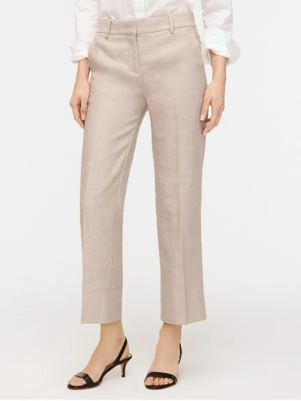 J.Crew• Beige Linen Kickout Crop Trouser• S 2 - Image 10