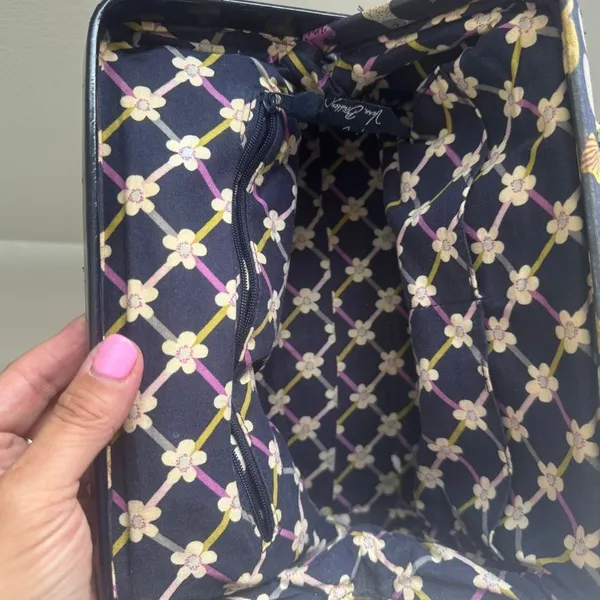 Vera Bradley Bird Floral Print Satchel Purse Blue - Image 3