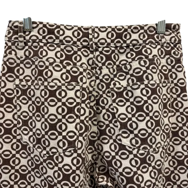 Peppermayo Brown Geometric Mod High Waisted Straight Leg Pants Boho Retro Size 6 - Image 5