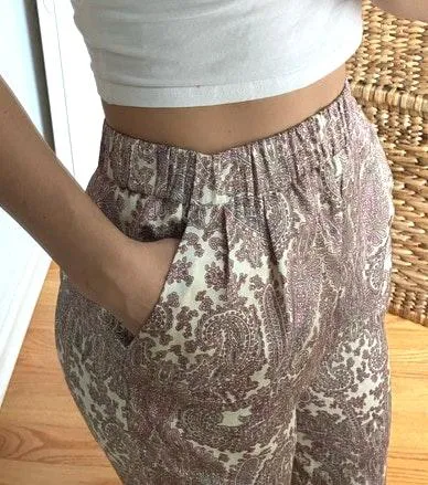 Forever 21 Paisley Print Silky Trouser Pants - Image 6