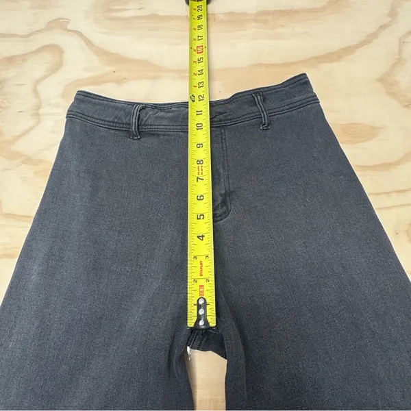 Miou Muse Straight Wide Leg High Waisted Denim Jeans Stretch Faded Black Med W28 - Image 10